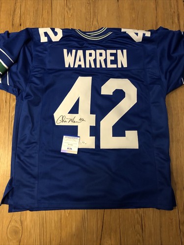 CHRIS WARREN SIGNED JERSEY SEATTLE SEAHAWKS Legend PSA WITNESS 3x Pro Bowl AUTO - Picture 7 of 9