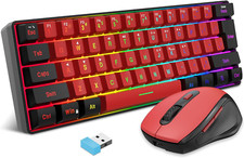 2.4G Wireless Gaming Keyboard and Mouse Combo 60 Percent Ergonomic Vertical Feel