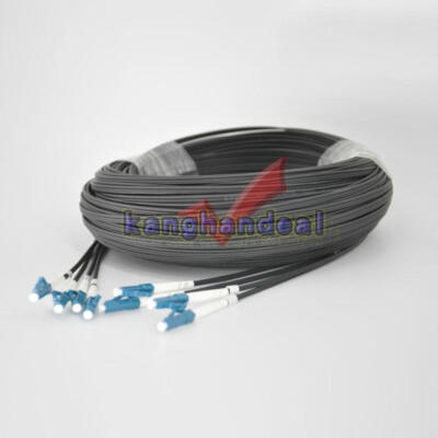 Butterfly 4 Cores Outdoor FTTH Fiber Optic Drop Cable SM LC UPC Patch Cord 100M
