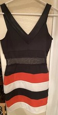 Windsor Dress Medium Black/Coral/White (Medium) - Mesh Center
