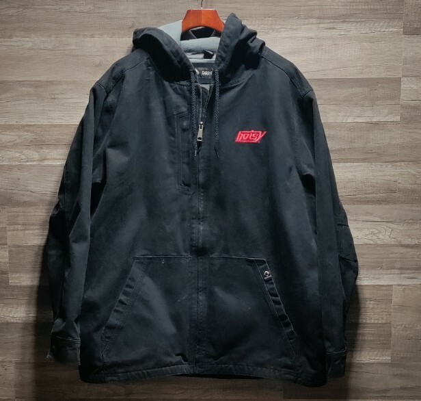 Size 2XL Dri-Duck Hotsy Canvas Zip Up Hooded Work Jacket Black Heavy Duty