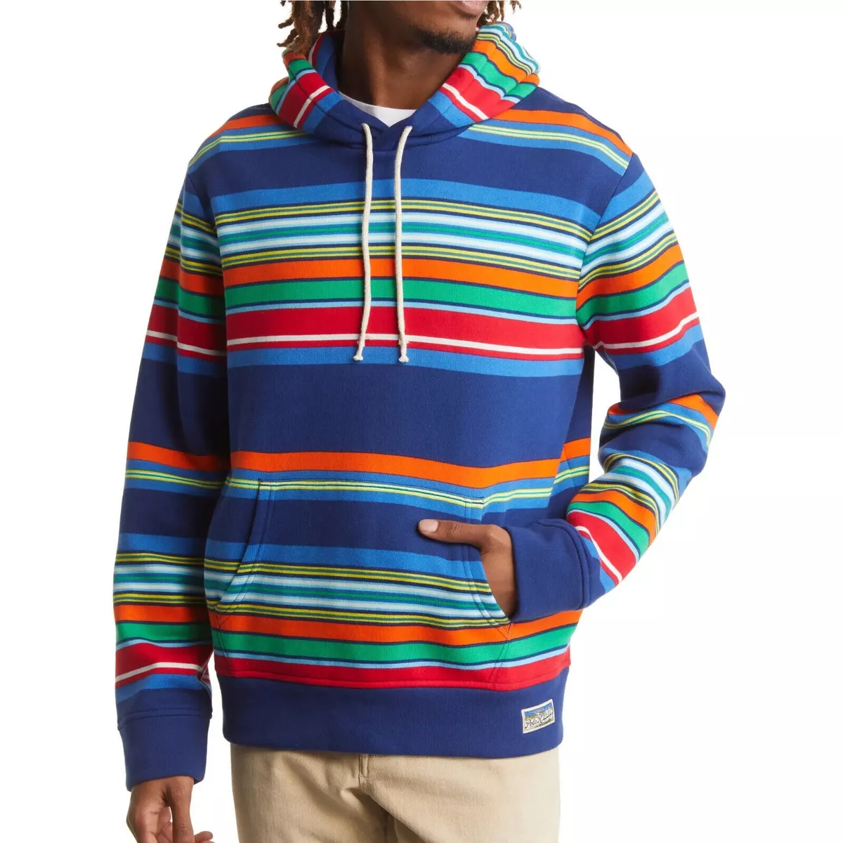 $228 Polo Ralph Lauren Men Rainbow Color Striped Rope Drawstring Fleece  Hoodie | eBay