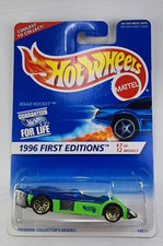 1996 Hot Wheels First Editions * ROAD ROCKET * 7/12 collec#371 Blue/Green 1:64