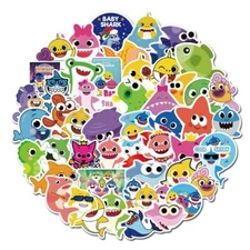 Baby Shark Stickers Skateboard Vinyl Laptop Luggage Decal Hydro Flask Child 50pc