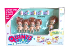 1990 Vintage TYCO QUINTS 5 Tiny Baby Dolls 1551-2 NRFB Red Hair New in Box