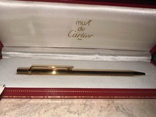 penna a sfera cartier Stylos Must 2 Placcata Oro Nuova