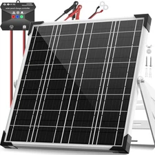 Solar Panel Kit 20W 12V, Battery Trickle Charger 20W, Silver 