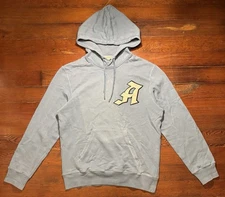 Alexander Mcqueen Monogram Badge hoodie Ice Blue Size L Made In Italy