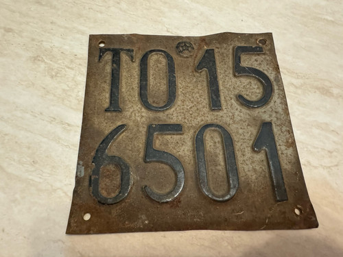 Sehr seltenes weißes Metallschild aus Turin Motorrad Augusta 60er Jahre aus Sammlung - Bild 1 von 3