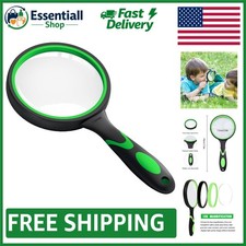 10X Magnifying Glass - Lightweight Green Handheld Lens for Reading  Hobbies