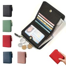 Men Women Cute Short Wallet Luxury Solid Zipper Coin Purse rfid Bank Credit Card