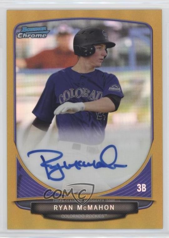 2013 Bowman Draft Chrome Prospect Gold Refractor 47/50 Ryan McMahon Auto 4al