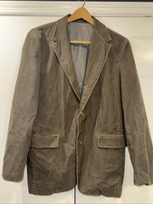 J.CREW Men's Corduroy Blazer Jacket Olive brown Large Cotton Lined 2 Button EUC