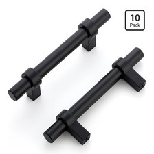 10 Pack 3  Matte Black Cabinet Drawer Pulls w/Square Base Kitchen Hardware 5  