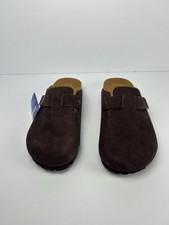 Birkenstock Boston Mocha Suede Soft Footbed Clogs US Women Size 8-8.5 EU 39