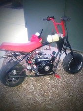 Red Black Gas Mini Motorcycle with Wide Tires and Kickstand