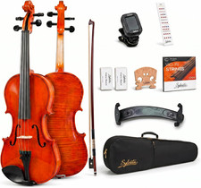 4/4 Full Size Violin Starter Kit, Acoustic Fiddle for Beginners Students, Tige