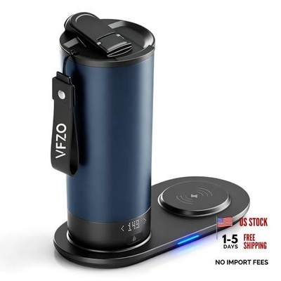 Temperature Control Heated Travel Mug Smart Self Heating Coffee 20 oz Navy Blue