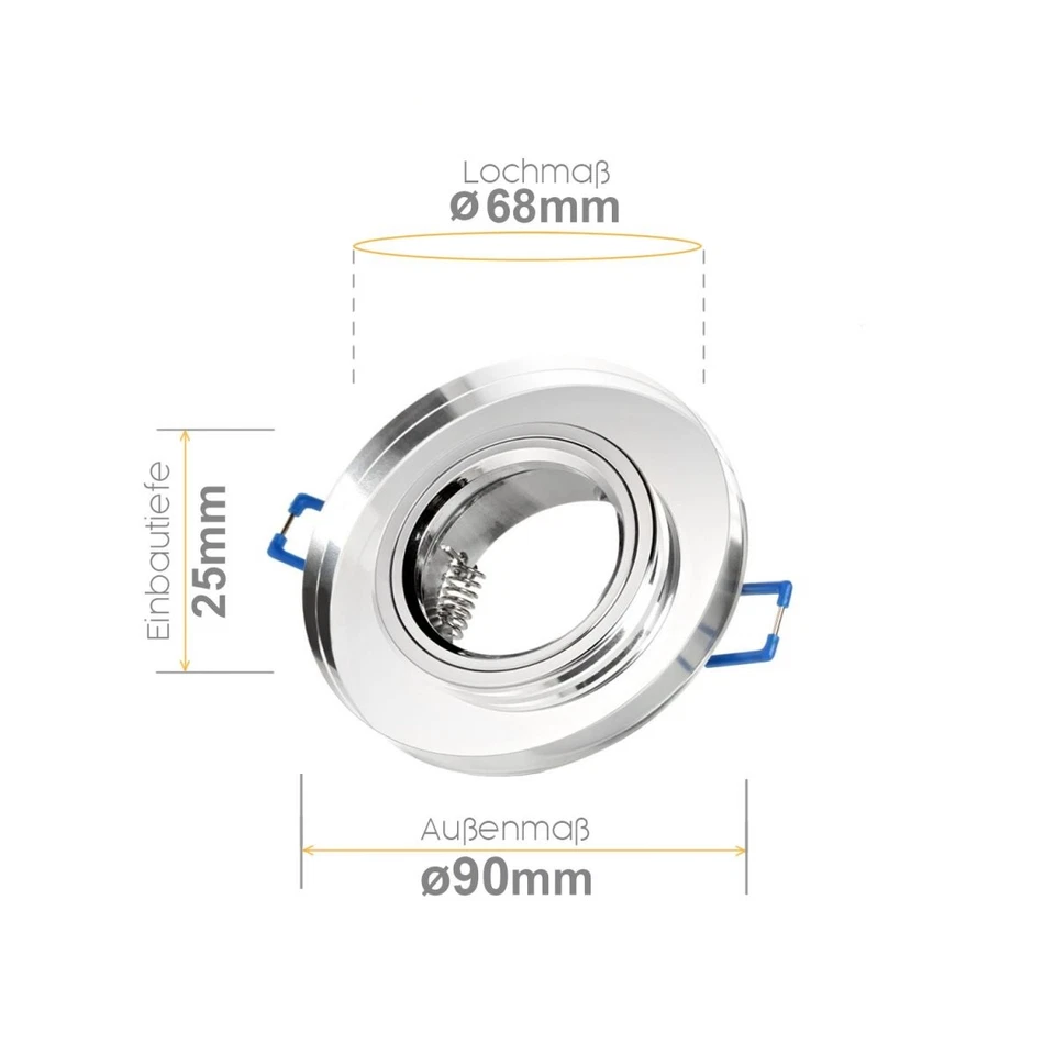 Einbaustrahler LED 230V Einbauspot Glas GU10 6x Deckenspot Einbauleuchte - Bild 4 von 4