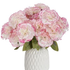 Carnations Artificial Flowers 21 Heads Silk Carnations with Stems Fake Flower...