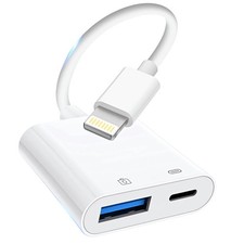 Denlane Lightning to USB Camera Adapter, Apple MFi Certified USB 3.0 Female to