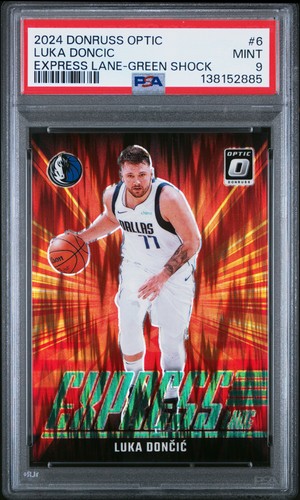 Luka Doncic 2024 Optic Express Lane #6 Green Shock /149 PSA 9 Mavericks