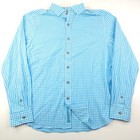 Robert Graham Modern Americana Tailored Fit Blue Check Button Shirt Men's XL
