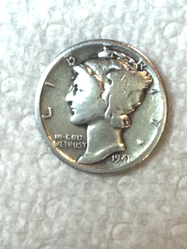 1941 P MERCURY DIME 90% SILVER Very Good