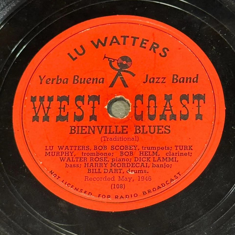 Lu Watters Yerba Buena Jazz Band West Coast 78rpm 4‑Song Shellac Set 1946 Jazz - Image 4 of 4