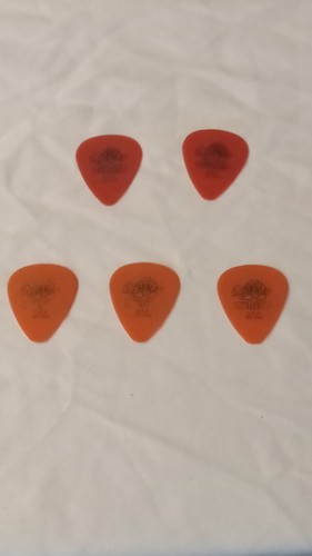 Dunlop Orange Guitar Picks 0.60 and .50 Set of 5 for Acoustic or Electric Guitar