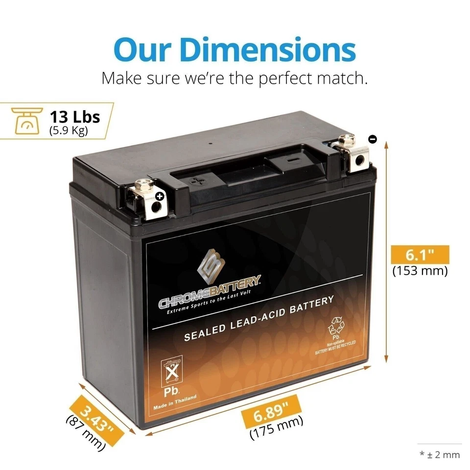 Batería de moto acuática YTX20-BS para WET JET International todos los modelos todos CC todos los años Foto 2 de 4