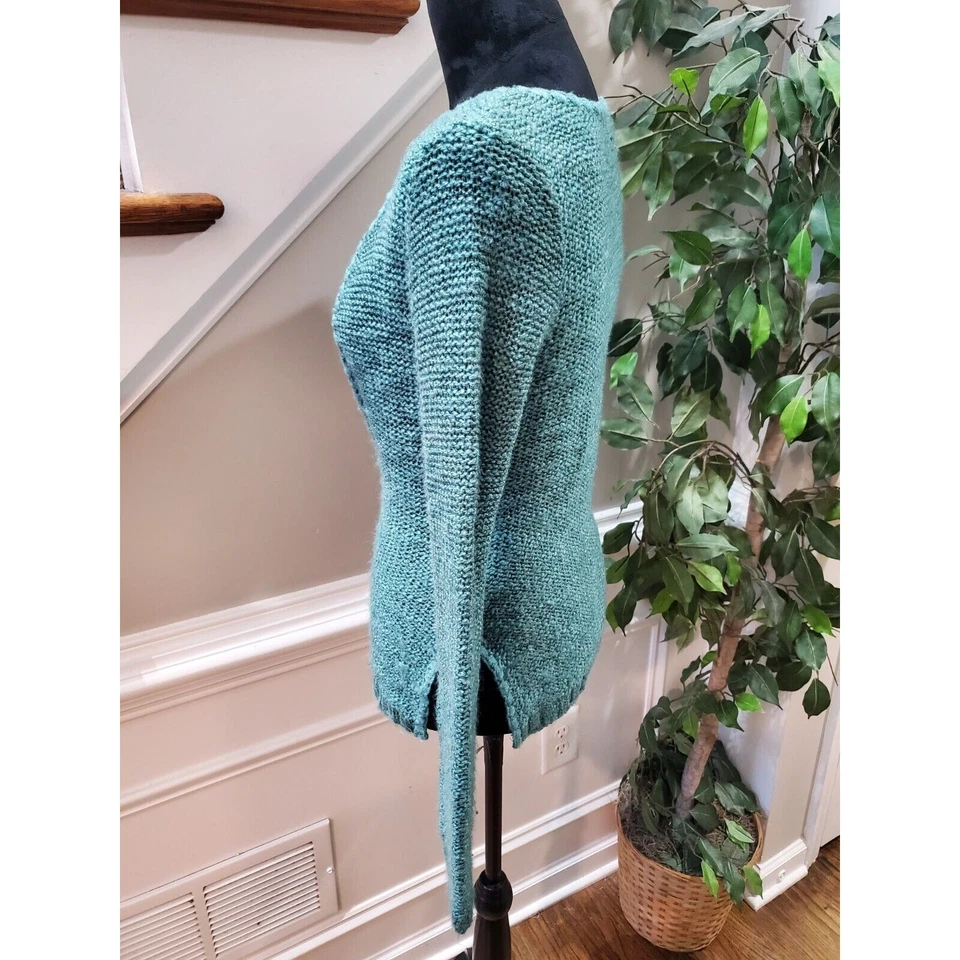 Suéter tejido manga larga cuello redondo acrílico azul American Rag para mujer XS Foto 4 de 4