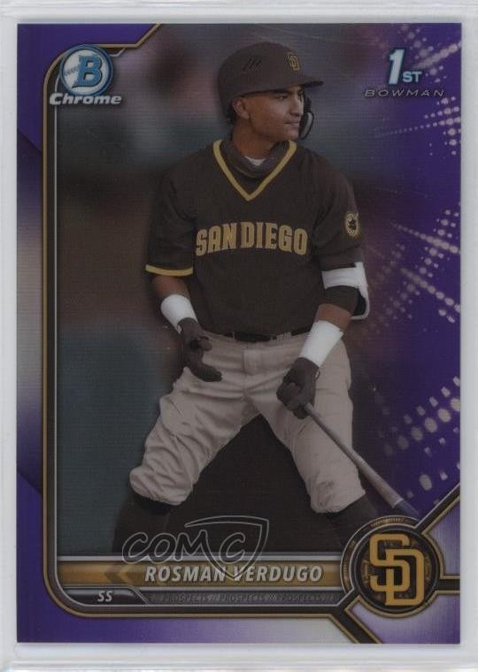2022 Bowman Chrome Prospects Purple Refractor /250 Rosman Verdugo #BCP-193 0i40