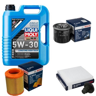 BOSCH Inspektionspaket 5 L Liqui Moly Longtime High Tech 5W-30 für Jeep Compass