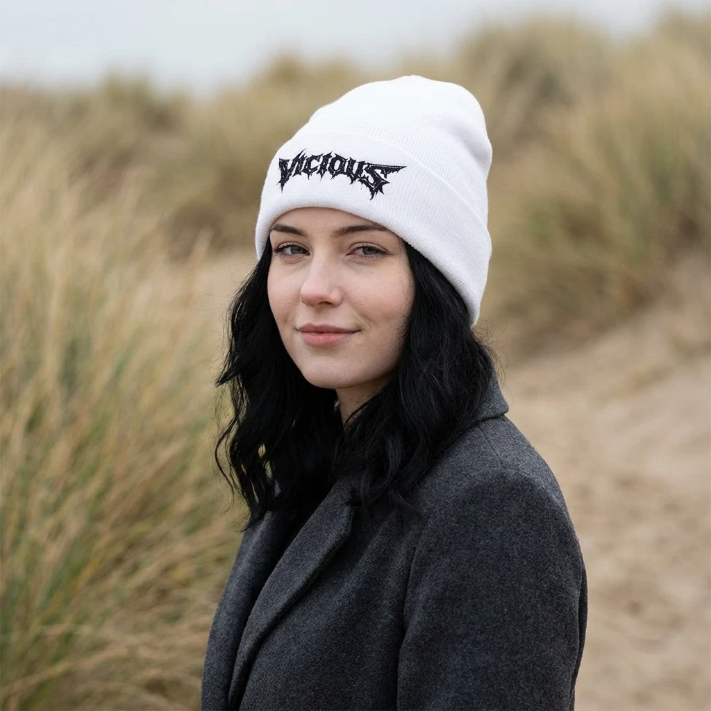 Vicious Logo Beanie | Cuffed Beanie, Embroidered
