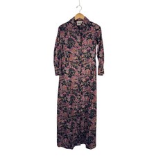 VTG Neiman Marcus Paisley Print Maxi Shirt Dress Wool Retro Funky