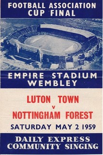 SONGSHEET FA Cup Final 1959 Nottingham Forest v Luton Town