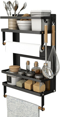 Magnetic Spice Rack,4 Tier Kitchen Magnetic Shelf for Refrigerator Fridge Organi