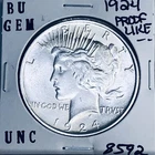 1924 P BU GEM PEACE SILVER DOLLAR UNC MS+++ U.S. MINT RARE COIN 8592