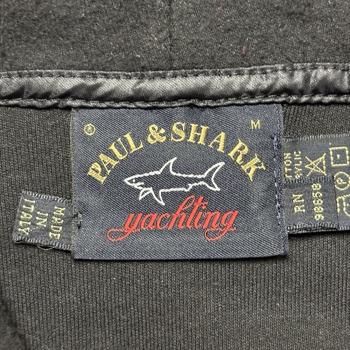 PAUL & SHARK YACHTING Hoodie Black Men’s Medium Fleece Full Zip Made In Italy - Picture 2 of 12