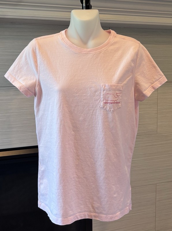 NWOT Vineyard Vines Vintage Whale Pocket T-Shirt Pink Cotton Crew M