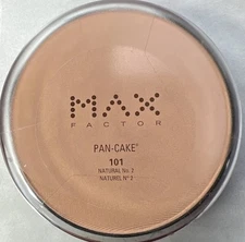NEW MAX FACTOR PAN-CAKE # 101 NATURAL No. 2  1.7 OZ 49g Pancake Makeup