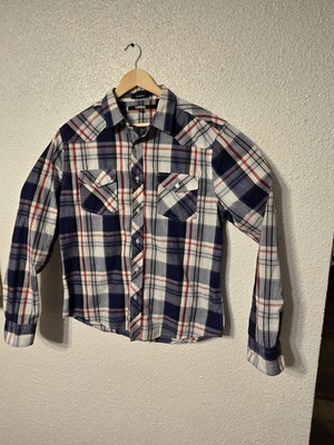 Carbon Slim Fit Men's Small  Plaid Button Down Long Sleeve Shirt 