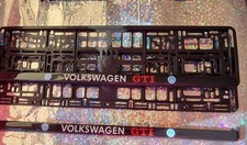 Car number plate holders set 2 high quality gel surrounds for VOLKSWAGEN GTI gel
