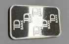 1982 Johnson Matthey TD Bank 1 oz .999 Silver Bar- Bold Font Type - Mintage 2K