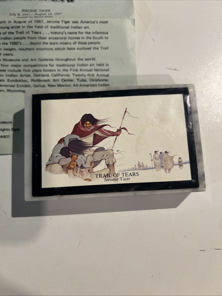JEROME TIGER Trail Of Tears Native American Art Marble Paperweight