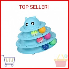 UPSKY Cat Toy Roller 3-Level Turntable Cat Toys Balls with Six Colorful Balls In