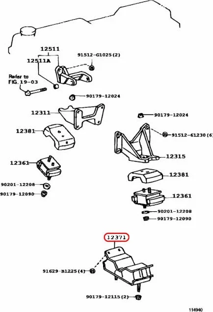Toyota Land Cruiser Transmission Mount 12371-61050 OEM Genuine - Image 2 of 3