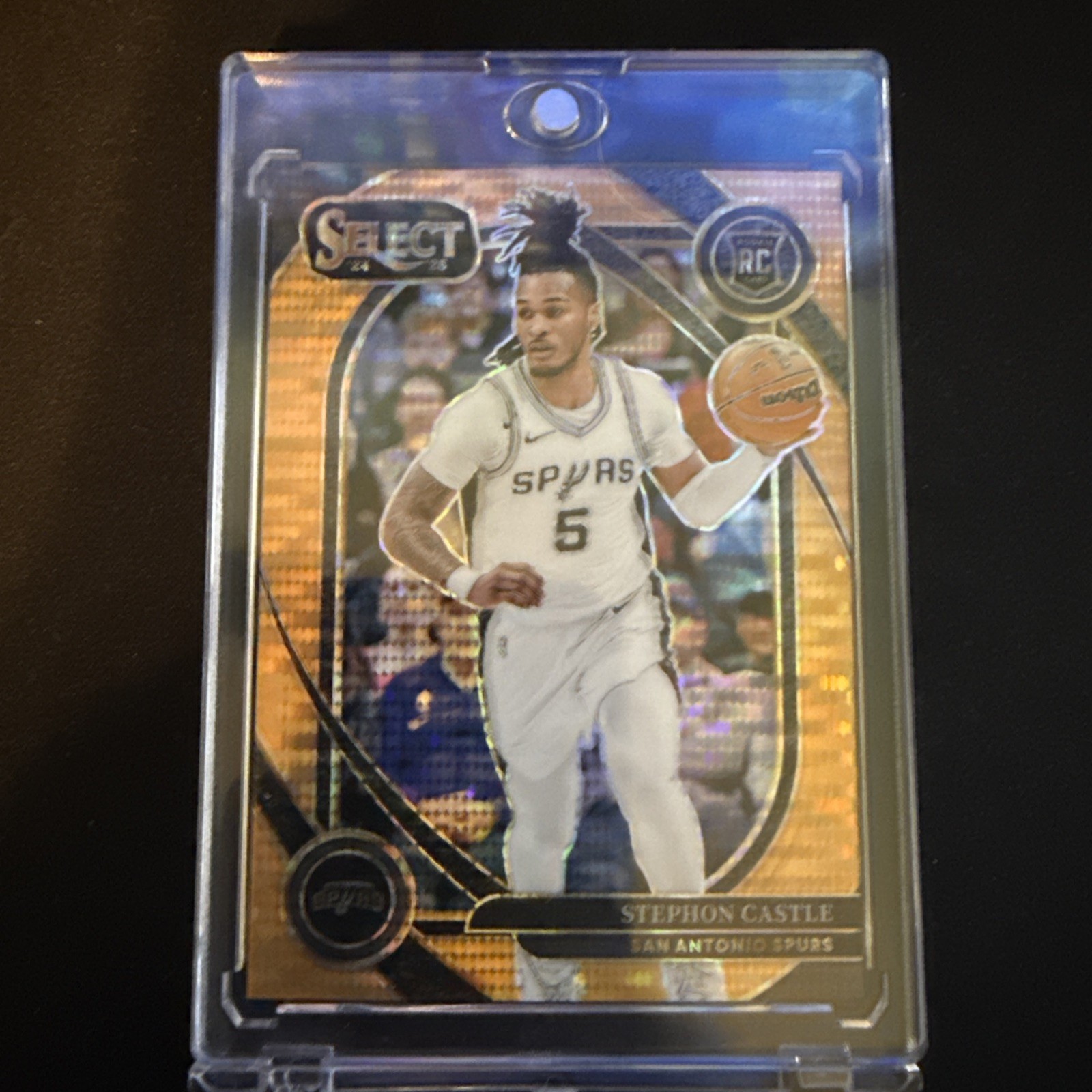 2024-25 Panini Select Courtside Stephon Castle #292 Neon Orange Pulsar /18 FOTL