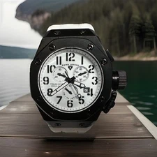 Men's Swiss Legend Trimix Diver Chronograph Lume Hands Watch New, See Video